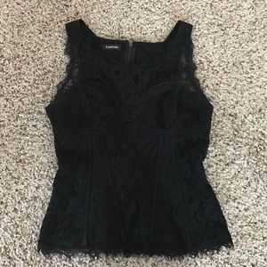 Black lace corset top