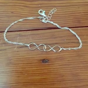 Sterling silver infinity bracelet