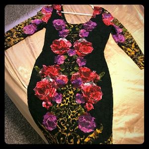 Print body con dress