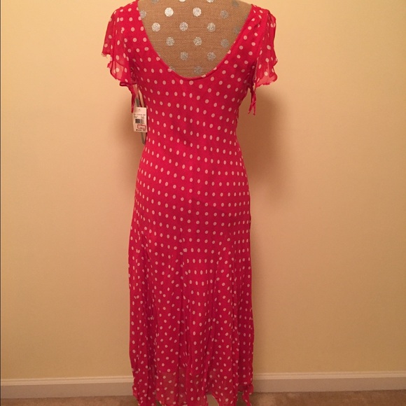 Pinky Coral Polka Dot Dress - Picture 2 of 4