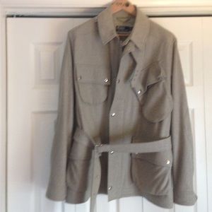 Ralph Lauren wool/cashmere coat w/ leather detail