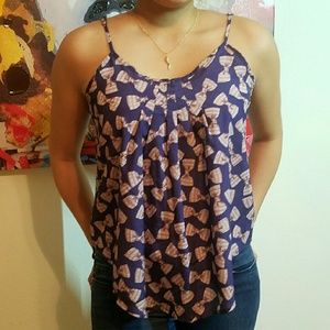 Bow print tank top