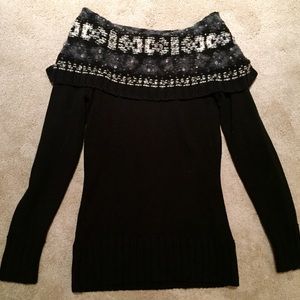 Embellished black sweater