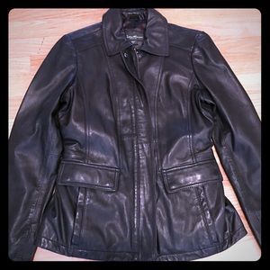 Black Leather Jacket Eddie Bauer Women's