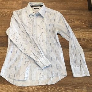 7 Diamonds Mens Print Button Up Shirt