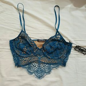 For Love and Lemons teal skivvies top 💙💚💙