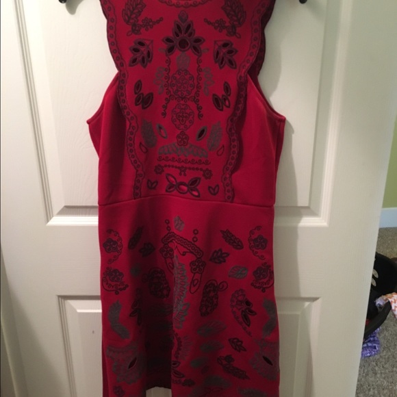 francesca's maile embroidered runway dress