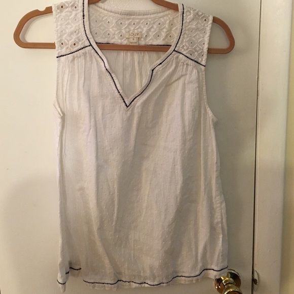 J. Crew Factory White Eyelet Top