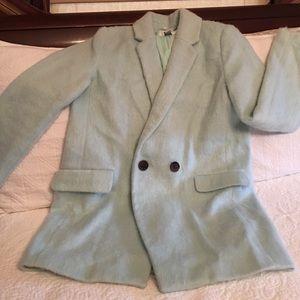 Plush warm blazer light aqua blue