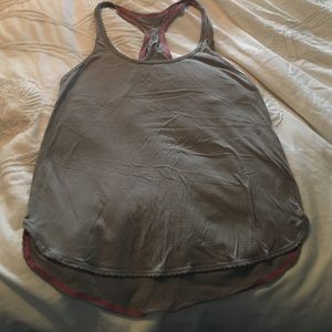 Lululemon gray singlet tank with hot pink piping