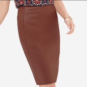 Brown Faux Leather Skirt
