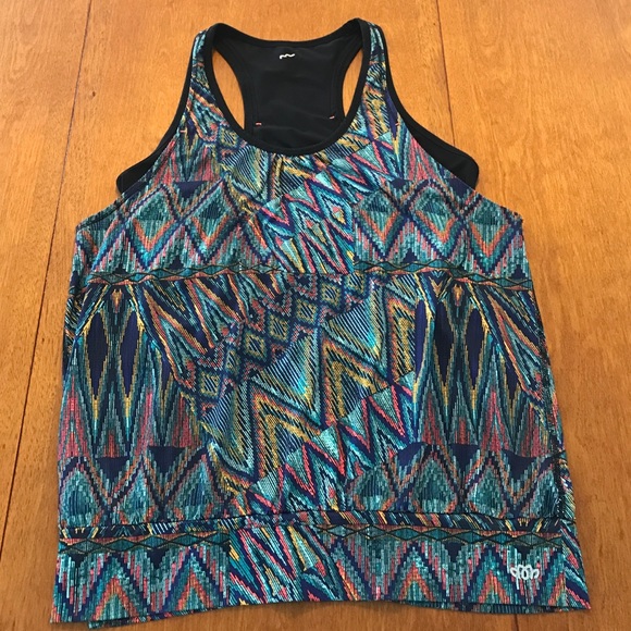 Multi color tank with built in bra