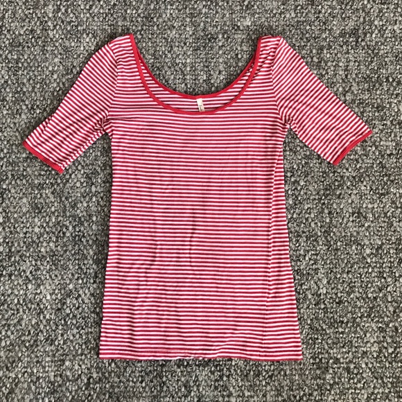 Frenchi Red Striped Top