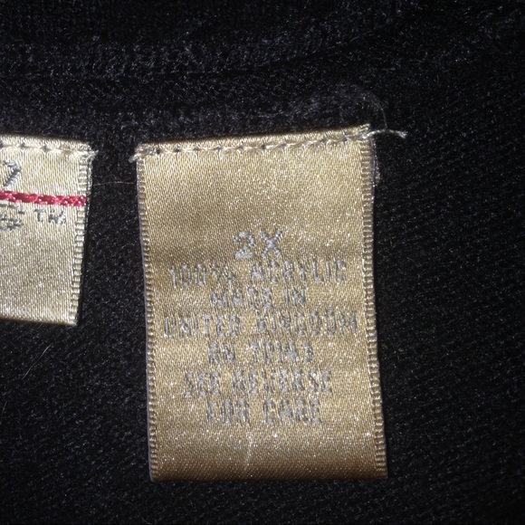 BLACK top tie sweater. SZ 2x but fits smaller NICE - Picture 4 of 4