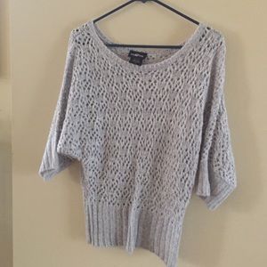 Cute gray sweater with hints of silver bling
