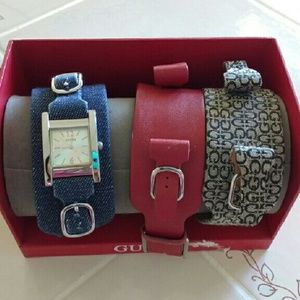Guess Watch with 3 leather straps