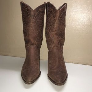 Spiegal Brown Leather Western Boots, Size 8