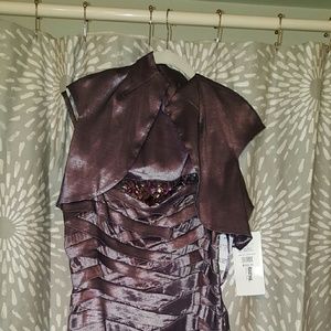 Beaded fit and flare Dress with Bolo Jacket