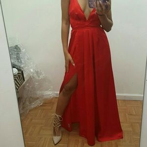 Red Satin Dress