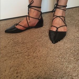 Lace up flat