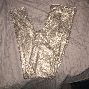Gold sequin leggings