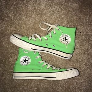 Green converse high tops