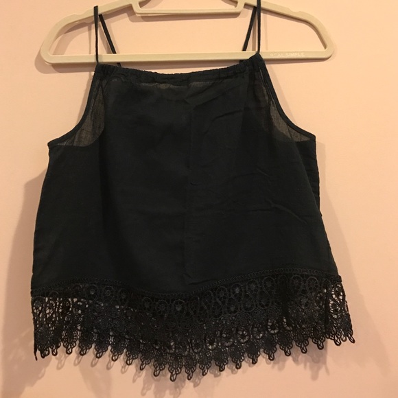 Black Top With Lace Trim