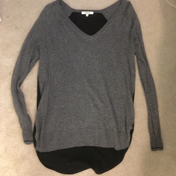 Madewell black and gray sweater