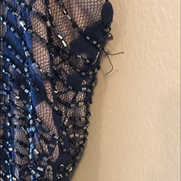 Beautiful Navy Beaded Sheath Dress - Picture 3 of 3
