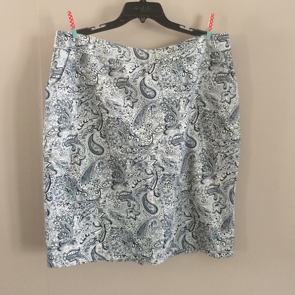 Blue white Mikarose Paisley Skirt Plus size
