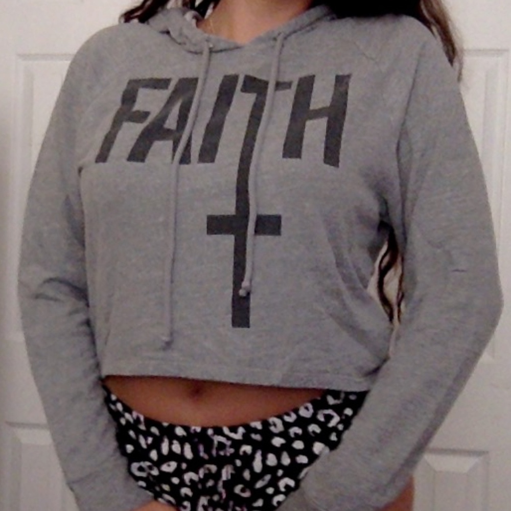 "Faith" cropped hoodie