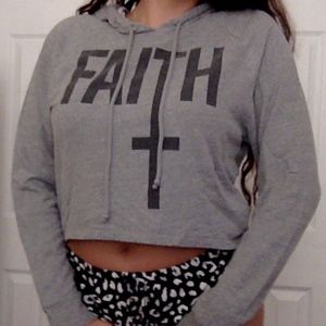 "Faith" cropped hoodie