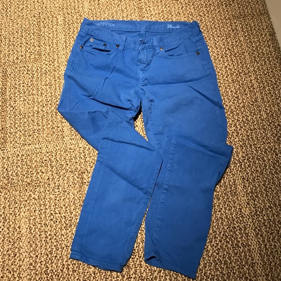 Bright Blue Jcrew Toothpick Jeans