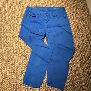 Bright Blue Jcrew Toothpick Jeans