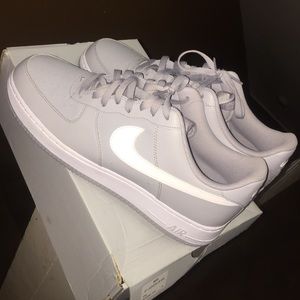 Gray nike Air Force 1s