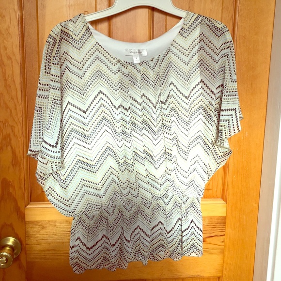 Polka dotted peasant top