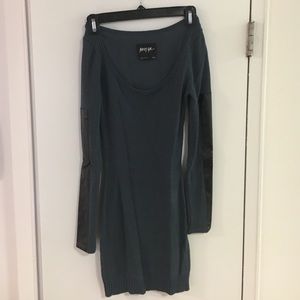 Size XXS Nasty Gal Blue Dress with Leather Sleeve