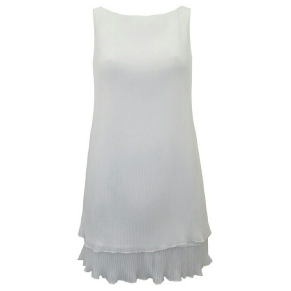 NWOT TOPSHOP cream pleated chiffon tunic/minidress