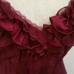 Merlot silk tank top