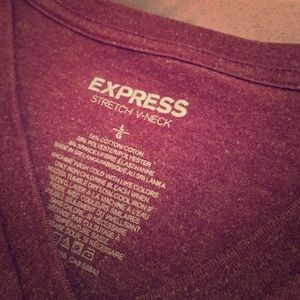 Express | Large Dark Red Stretch V-Neck
