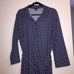 Talbots dress navy and white size 2X (18-20)