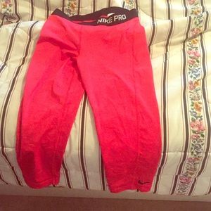 Red workout Capri pants