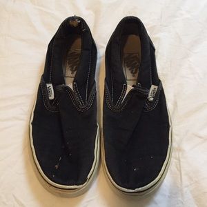 Worn Black Slip On Vans