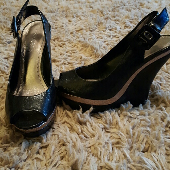 Black n silver wedges