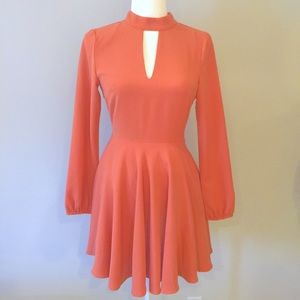 NWOT Peach Keyhole Skater Dress