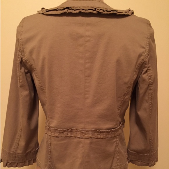 Khaki Ruffle Jacket - Picture 2 of 4