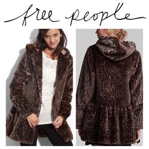 Free People "all about the town" faux fur coat!