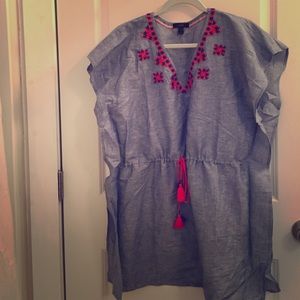 J. Crew Linen embroidered tunic