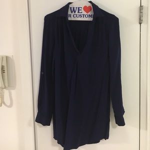 Size S Shirt dress in dark blue; Urban Outfitters
