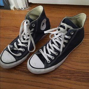 Navy blue hightop chuck taylors